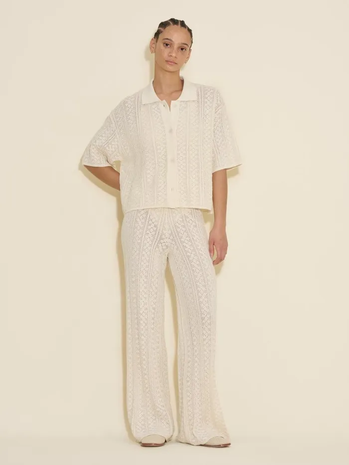 Knitwear Women Holzweiler Loch Crochet Knit Shirt White