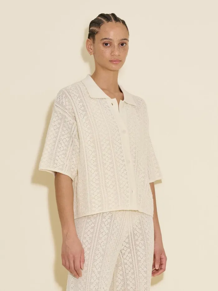 Knitwear Women Holzweiler Loch Crochet Knit Shirt White