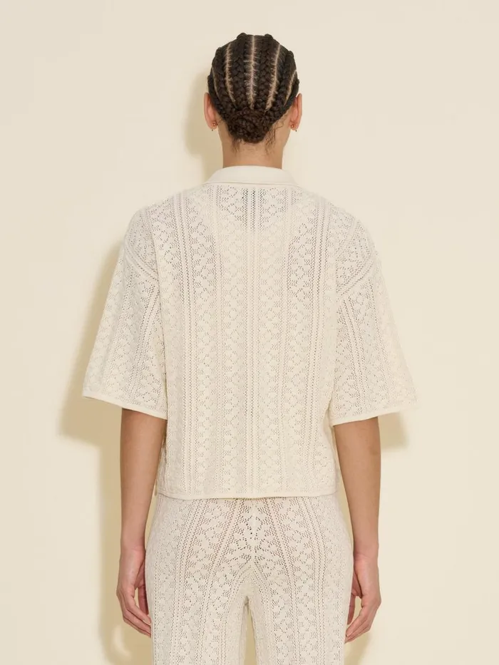 Knitwear Women Holzweiler Loch Crochet Knit Shirt White