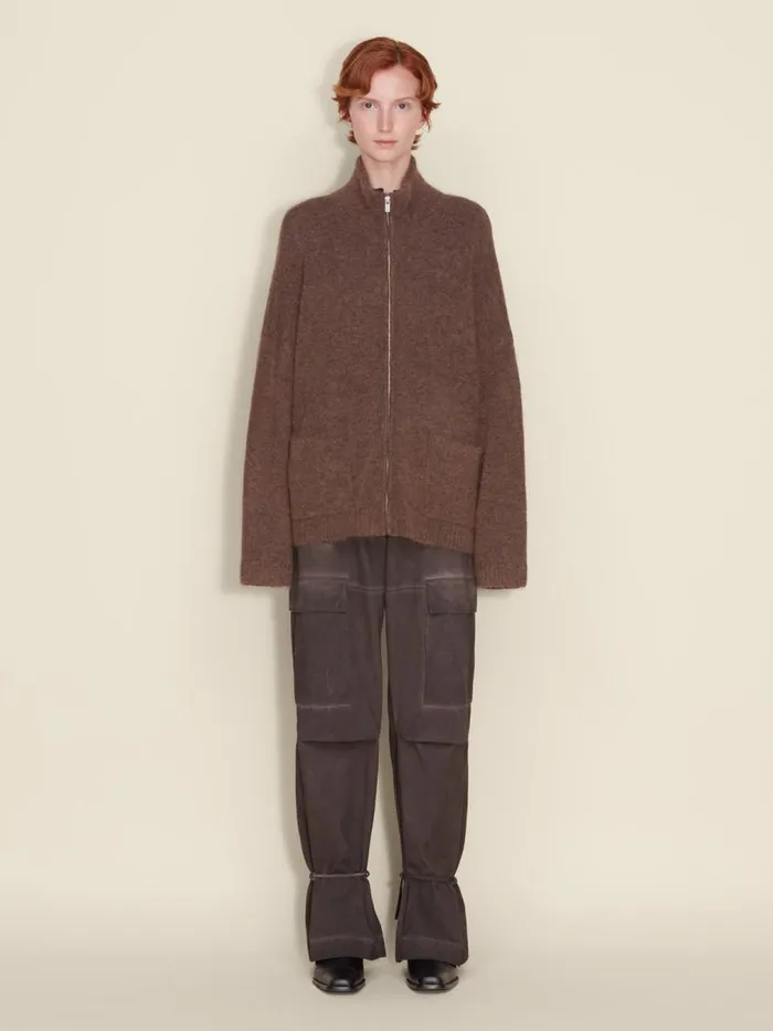 Knitwear Women Holzweiler Tine Fluffy Cardigan Dk Brown