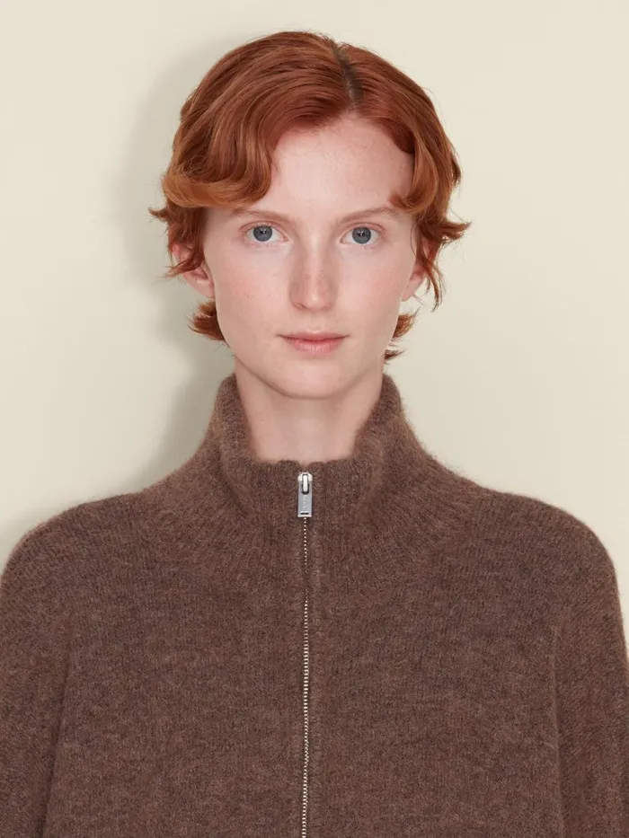 Knitwear Women Holzweiler Tine Fluffy Cardigan Dk Brown