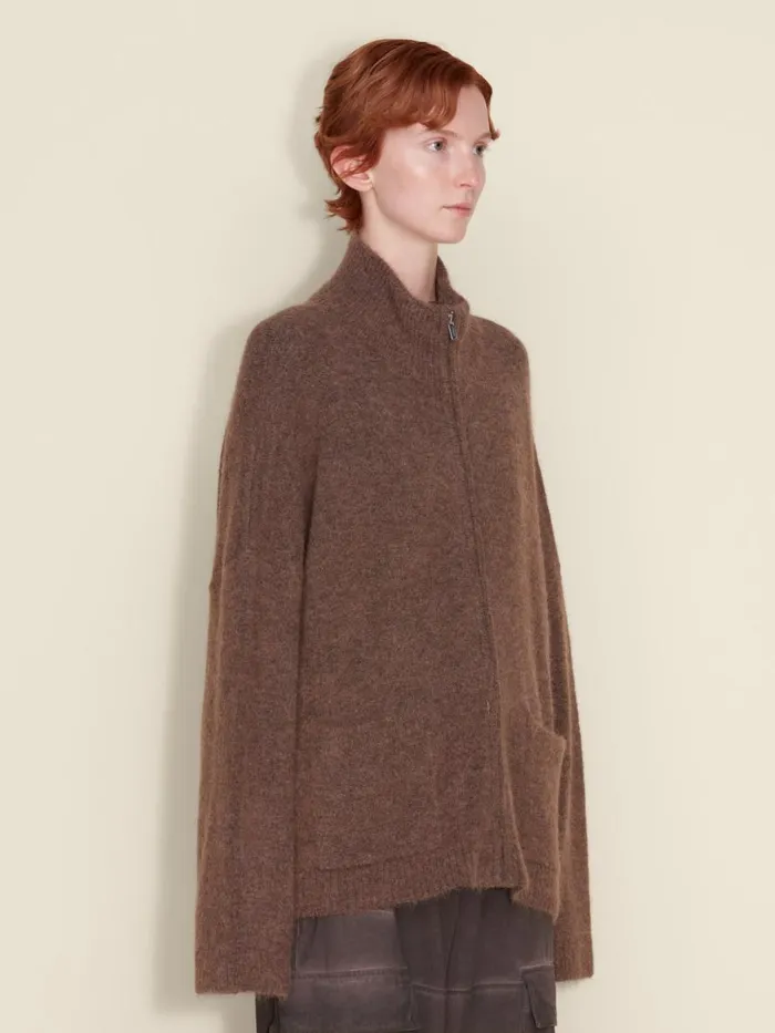 Knitwear Women Holzweiler Tine Fluffy Cardigan Dk Brown