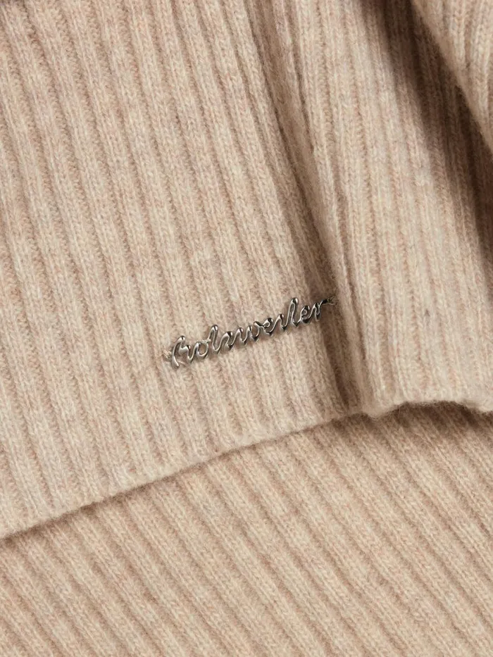 Knitwear Women Holzweiler W Lambswool Rib Zip Turtle Sand
