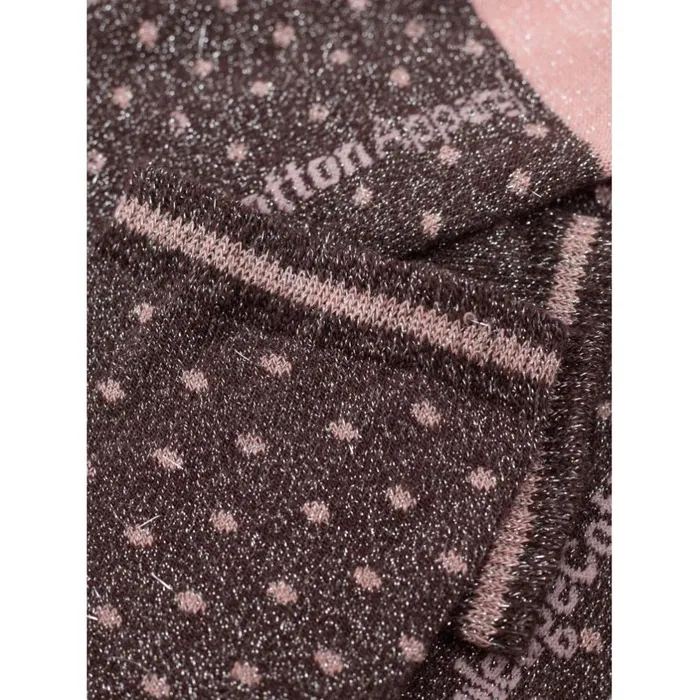 KnowledgeCotton Apparel Accessories 2 Pack Lurex Glitter Dot Socks Brown 8211 Women