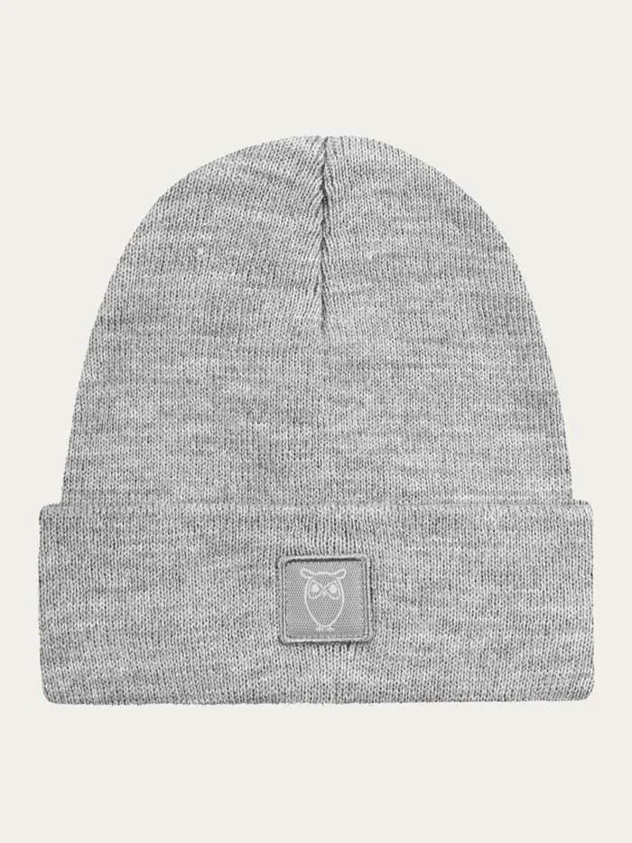 KnowledgeCotton Apparel Accessories Kids Wool Beanie Grey Melange 8211 Kids
