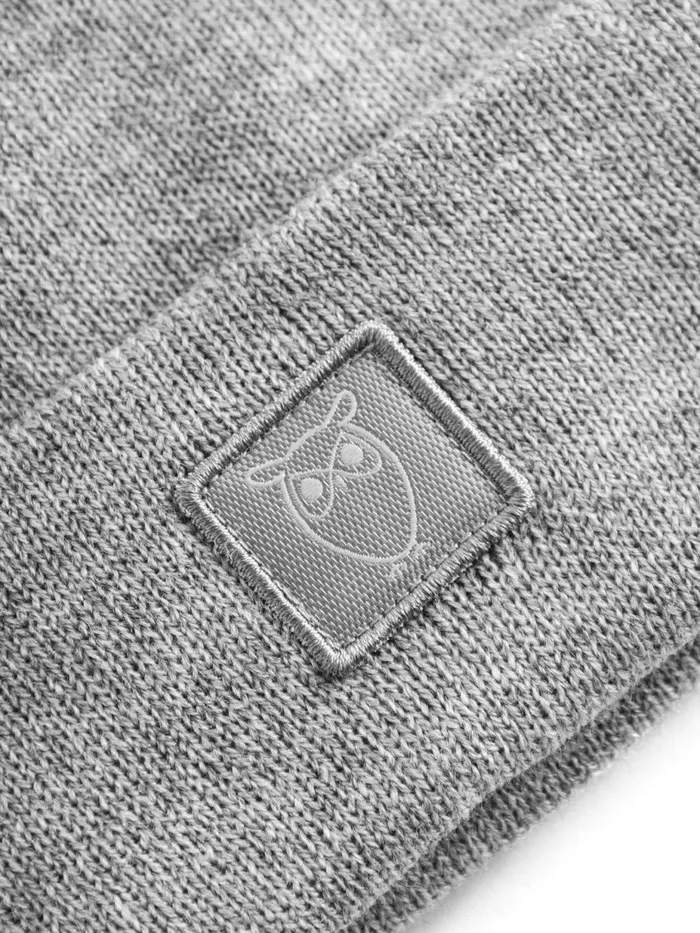 KnowledgeCotton Apparel Accessories Kids Wool Beanie Grey Melange 8211 Kids