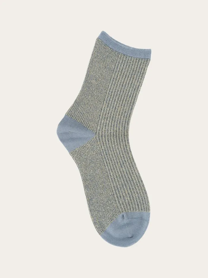KnowledgeCotton Apparel Accessories Single Pack Colorblock Rib Socks China Blue 8211 Women KnowledgeCotton Apparel Accessories Single Pack Colorblock Rib Socks China Blue 8211 Women