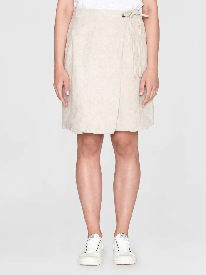 KnowledgeCotton Apparel Dresses And Skirts Natural Linen Wrap Skirt Light Feather Gray 8211 Women KnowledgeCotton Apparel Dresses And Skirts Natural Linen Wrap Skirt Light Feather Gray 8211 Women