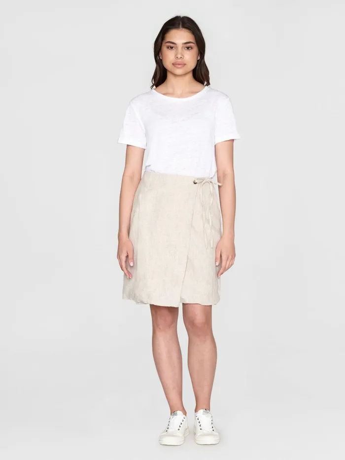 KnowledgeCotton Apparel Dresses And Skirts Natural Linen Wrap Skirt Light Feather Gray 8211 Women KnowledgeCotton Apparel Dresses And Skirts Natural Linen Wrap Skirt Light Feather Gray 8211 Women