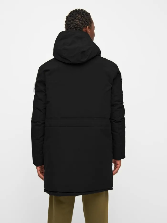 KnowledgeCotton Apparel Jackets And Vests APEX CANVAS Long Padded Coat Black Jet 8211 Men KnowledgeCotton Apparel Jackets And Vests APEX CANVAS Long Padded Coat Black Jet 8211 Men