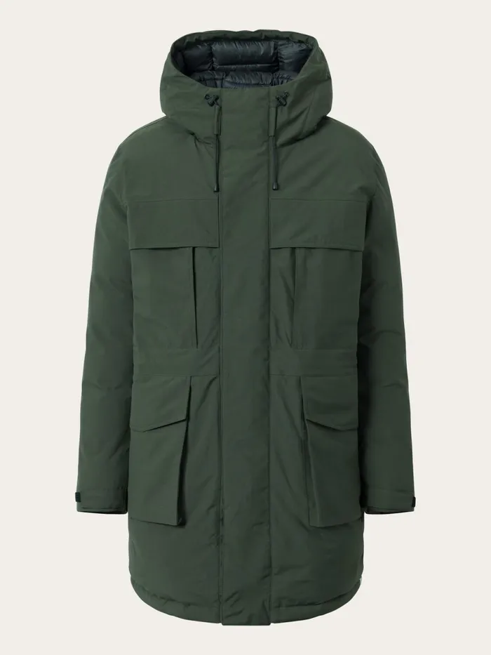 KnowledgeCotton Apparel Jackets And Vests APEX CANVAS Long Padded Coat Forrest Night 8211 Men KnowledgeCotton Apparel Jackets And Vests APEX CANVAS Long Padded Coat Forrest Night 8211 Men