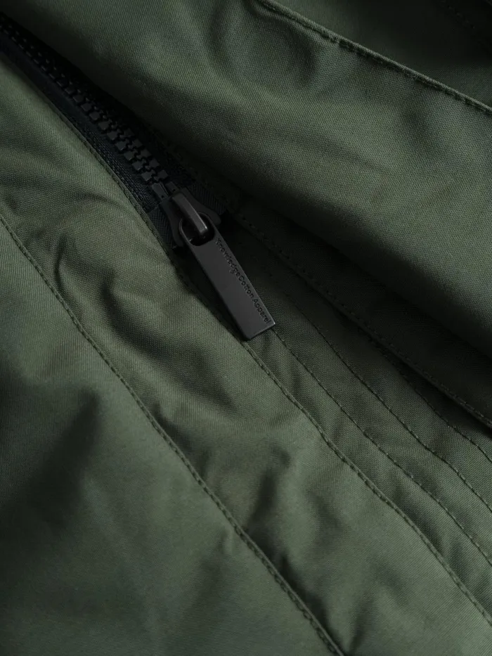 KnowledgeCotton Apparel Jackets And Vests APEX CANVAS Long Padded Coat Forrest Night 8211 Men