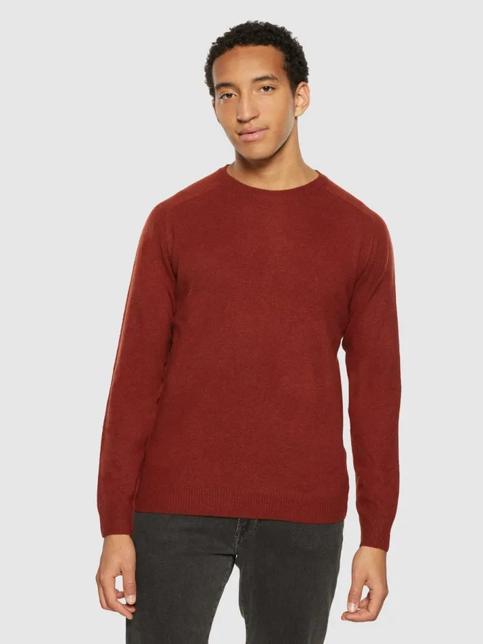 KnowledgeCotton Apparel Knits Basic Oneck Knit Fired Brick 8211 Men KnowledgeCotton Apparel Knits Basic Oneck Knit Fired Brick 8211 Men