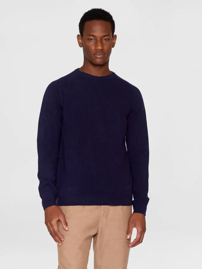 KnowledgeCotton Apparel Knits Basic Oneck Knit Total Eclipse 8211 Men KnowledgeCotton Apparel Knits Basic Oneck Knit Total Eclipse 8211 Men
