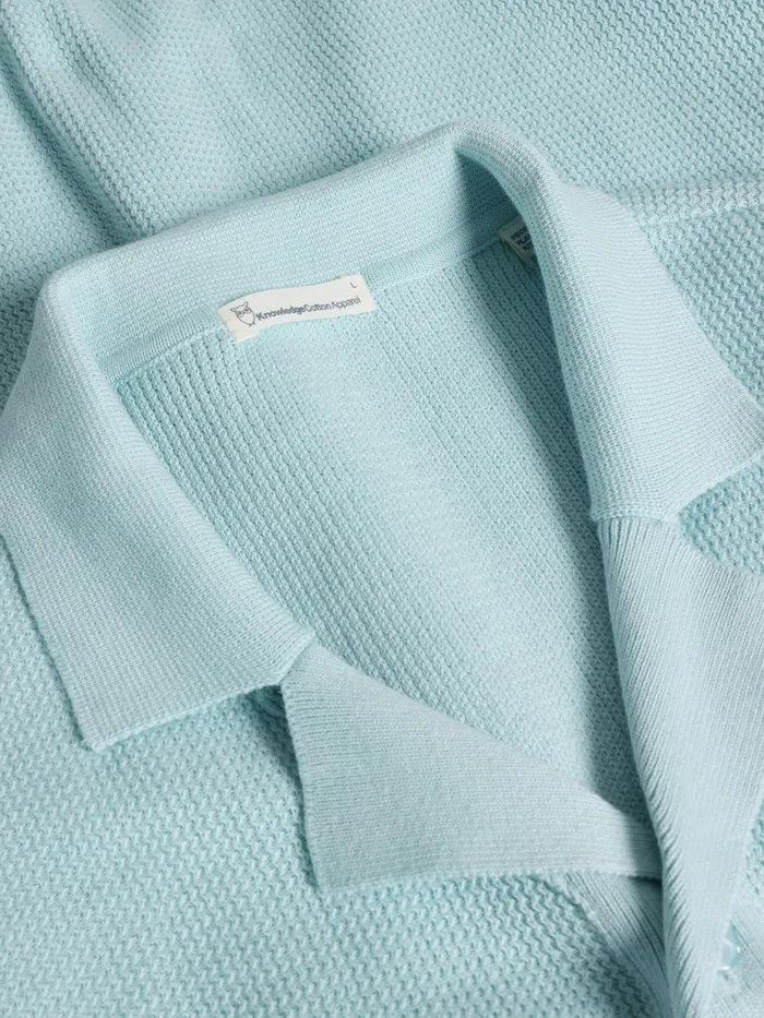 KnowledgeCotton Apparel Knits Boxy Short Sleeve Structured Knitted Shirt Regenerative Organic Certified 8211 Men