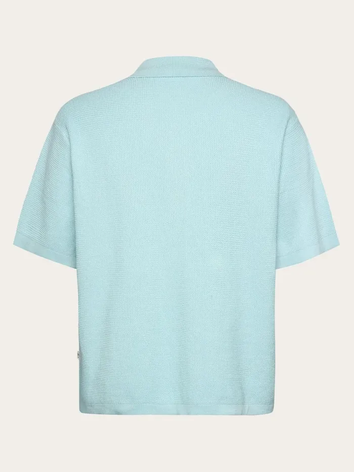 KnowledgeCotton Apparel Knits Boxy Short Sleeve Structured Knitted Shirt Regenerative Organic Certified 8211 Men
