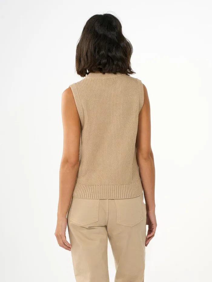 KnowledgeCotton Apparel Knits Crew Neck Cotton Mix Vest Safari 8211 Women KnowledgeCotton Apparel Knits Crew Neck Cotton Mix Vest Safari 8211 Women