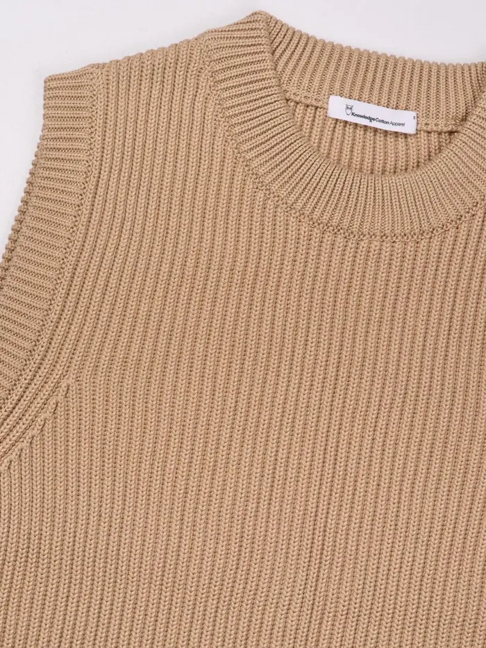 KnowledgeCotton Apparel Knits Crew Neck Cotton Mix Vest Safari 8211 Women KnowledgeCotton Apparel Knits Crew Neck Cotton Mix Vest Safari 8211 Women