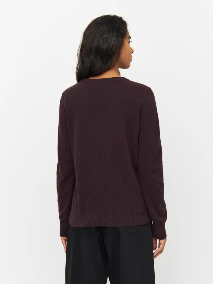 KnowledgeCotton Apparel Knits Lambswool Crew Neck Chocolate Plum 8211 Women KnowledgeCotton Apparel Knits Lambswool Crew Neck Chocolate Plum 8211 Women