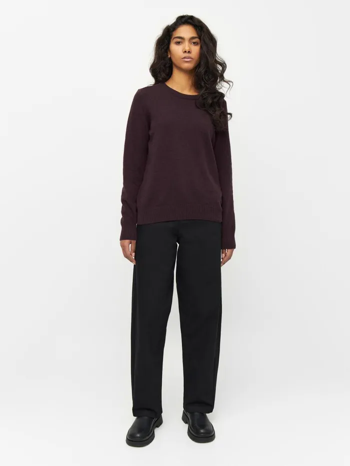 KnowledgeCotton Apparel Knits Lambswool Crew Neck Chocolate Plum 8211 Women KnowledgeCotton Apparel Knits Lambswool Crew Neck Chocolate Plum 8211 Women