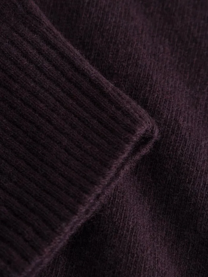 KnowledgeCotton Apparel Knits Lambswool Crew Neck Chocolate Plum 8211 Women KnowledgeCotton Apparel Knits Lambswool Crew Neck Chocolate Plum 8211 Women