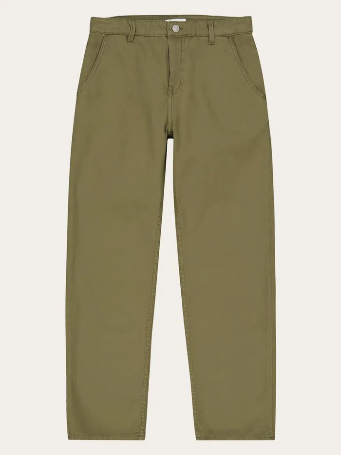 KnowledgeCotton Apparel Pants CALLA Tapered Canvas Pant Burned Olive 8211 Women KnowledgeCotton Apparel Pants CALLA Tapered Canvas Pant Burned Olive 8211 Women