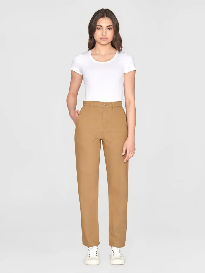 KnowledgeCotton Apparel Pants CALLA Tapered Canvas Pant Kelp Melange 8211 Women KnowledgeCotton Apparel Pants CALLA Tapered Canvas Pant Kelp Melange 8211 Women