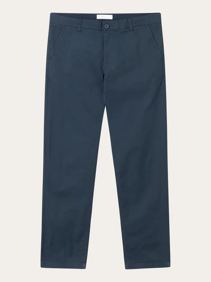 KnowledgeCotton Apparel Pants CHUCK Regular Chino Poplin Pant Total Eclipse 8211 Men