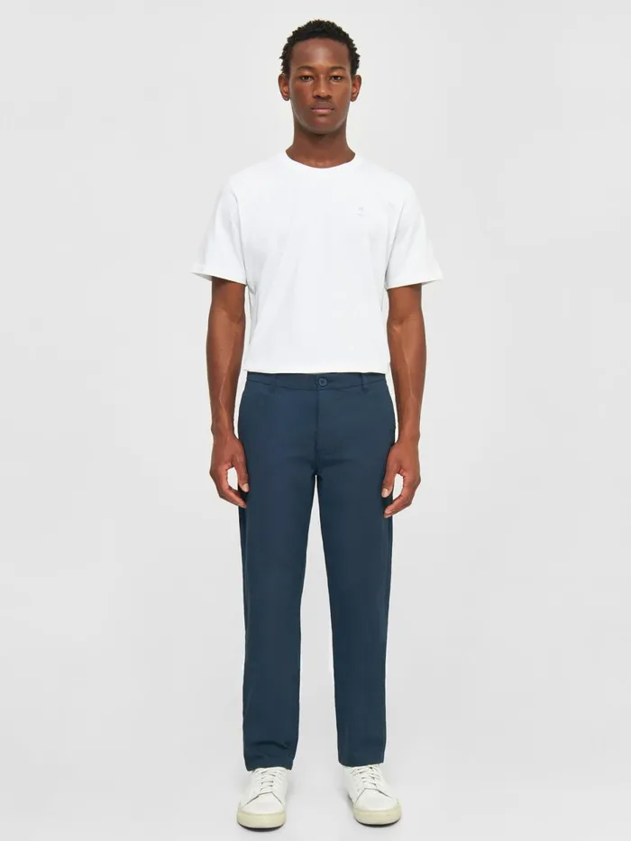 KnowledgeCotton Apparel Pants CHUCK Regular Chino Poplin Pant Total Eclipse 8211 Men