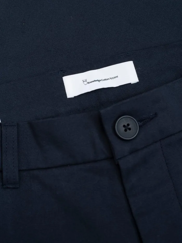 KnowledgeCotton Apparel Pants CHUCK Regular Twill Chino Pants Total Eclipse 8211 Men