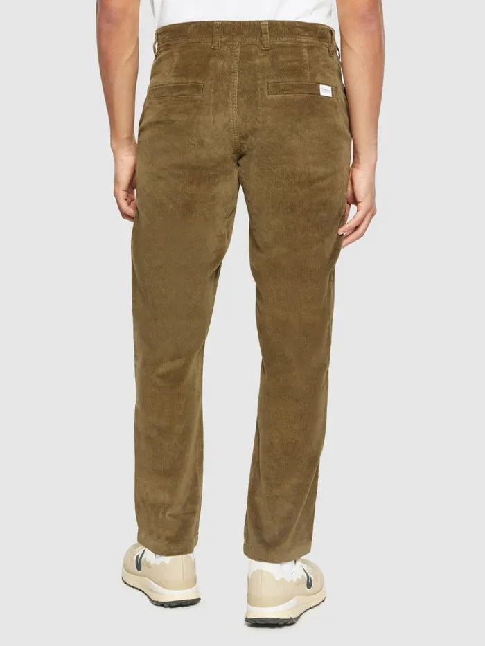 KnowledgeCotton Apparel Pants Organic Cotton Chuck Corduroy Pants GOTS Dark Olive 8211 Men