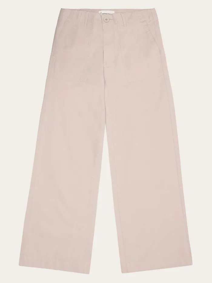 KnowledgeCotton Apparel Pants POSEY Midrise Wide Slub Yarn Cropped Pants GOTSVegan Light Feather Gray 8211 Women KnowledgeCotton Apparel Pants POSEY Midrise Wide Slub Yarn Cropped Pants GOTSVegan Light Feather Gray 8211 Women