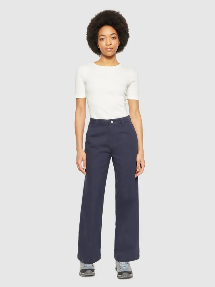 KnowledgeCotton Apparel Pants POSEY Wide Midrise Twill Pant Gotsvegan 8211 Women KnowledgeCotton Apparel Pants POSEY Wide Midrise Twill Pant Gotsvegan 8211 Women
