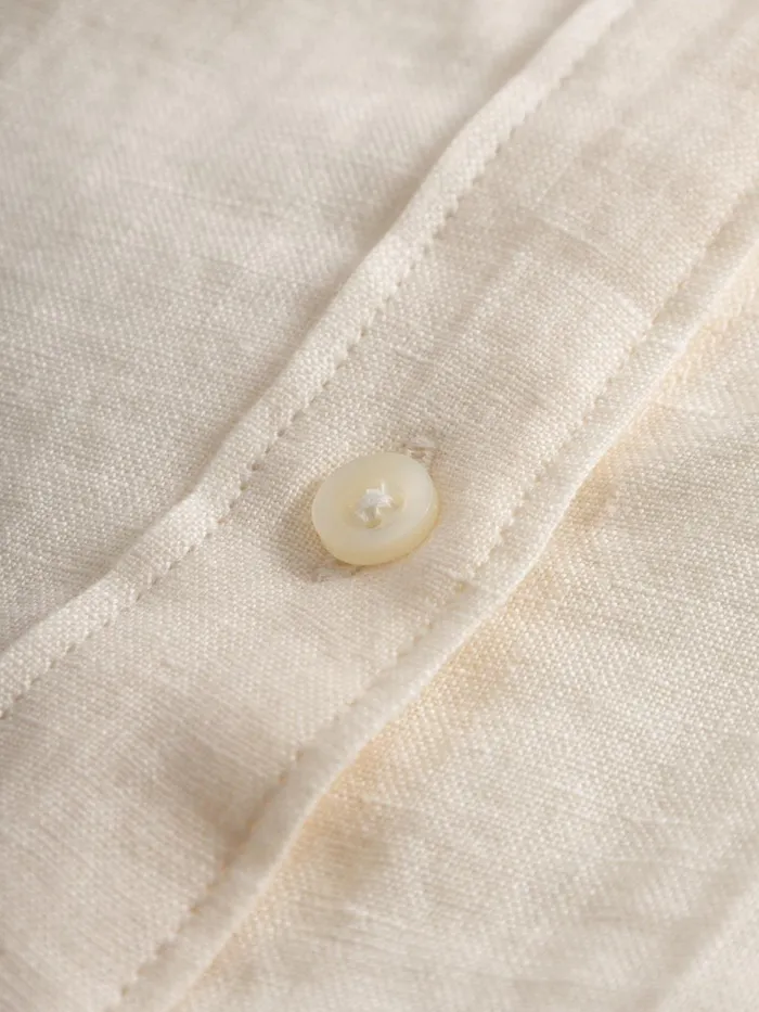 KnowledgeCotton Apparel Shirts ASTER Fold Up Short Sleeve Linen Shirt Buttercream 8211 Women KnowledgeCotton Apparel Shirts ASTER Fold Up Short Sleeve Linen Shirt Buttercream 8211 Women