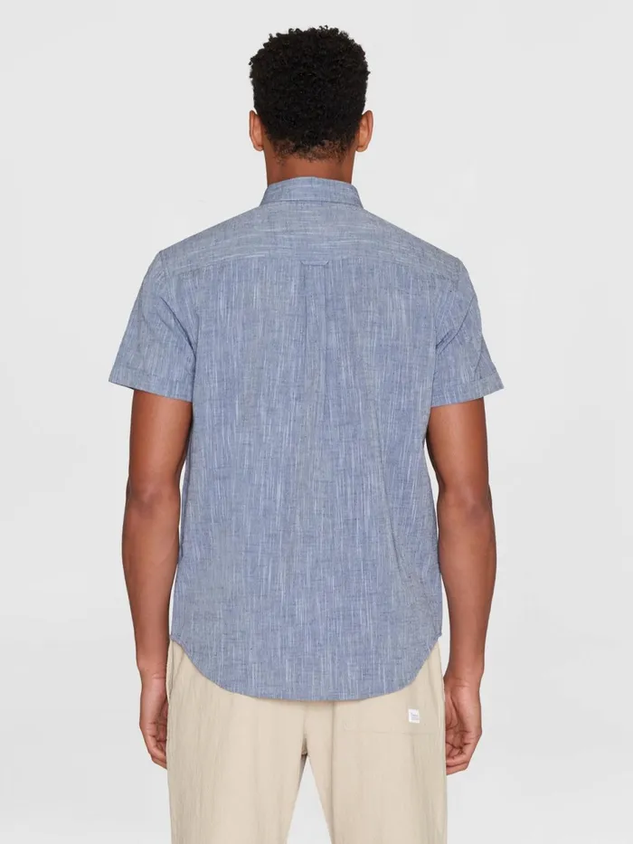 KnowledgeCotton Apparel Shirts Custom Fit Linen Short Sleeve Shirt Total Eclipse 8211 Men KnowledgeCotton Apparel Shirts Custom Fit Linen Short Sleeve Shirt Total Eclipse 8211 Men