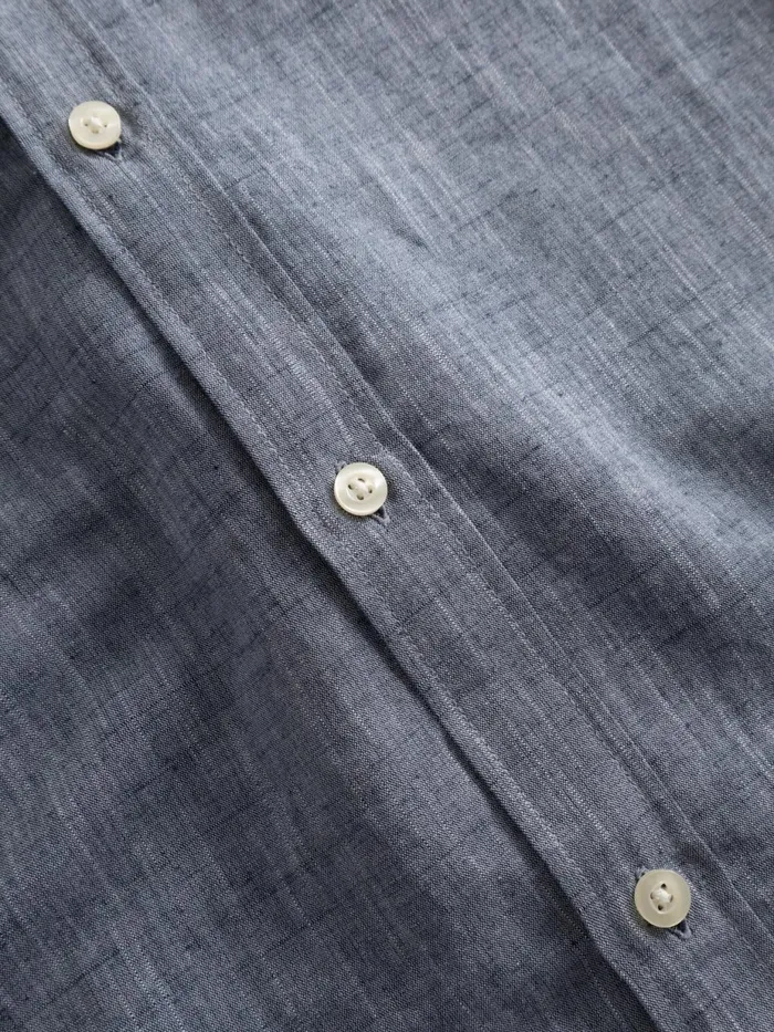 KnowledgeCotton Apparel Shirts Custom Fit Linen Short Sleeve Shirt Total Eclipse 8211 Men KnowledgeCotton Apparel Shirts Custom Fit Linen Short Sleeve Shirt Total Eclipse 8211 Men