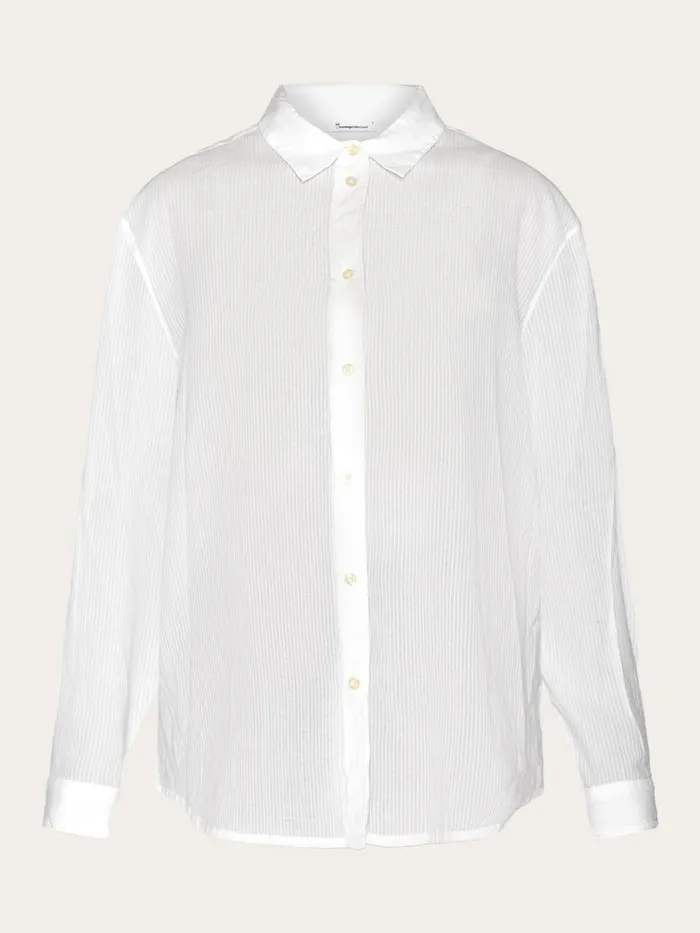 KnowledgeCotton Apparel Shirts Loose Stripe Structure Shirt Gotsvegan 8211 Women