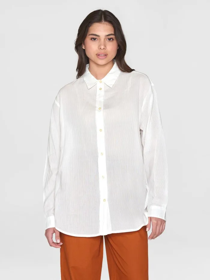 KnowledgeCotton Apparel Shirts Loose Stripe Structure Shirt Gotsvegan 8211 Women KnowledgeCotton Apparel Shirts Loose Stripe Structure Shirt Gotsvegan 8211 Women