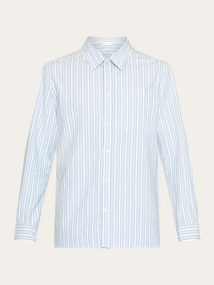 KnowledgeCotton Apparel Shirts Loose Striped Slub Canvas Shirt Gotsvegan 8211 Men KnowledgeCotton Apparel Shirts Loose Striped Slub Canvas Shirt Gotsvegan 8211 Men