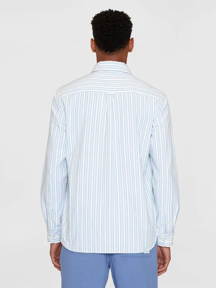 KnowledgeCotton Apparel Shirts Loose Striped Slub Canvas Shirt Gotsvegan 8211 Men KnowledgeCotton Apparel Shirts Loose Striped Slub Canvas Shirt Gotsvegan 8211 Men