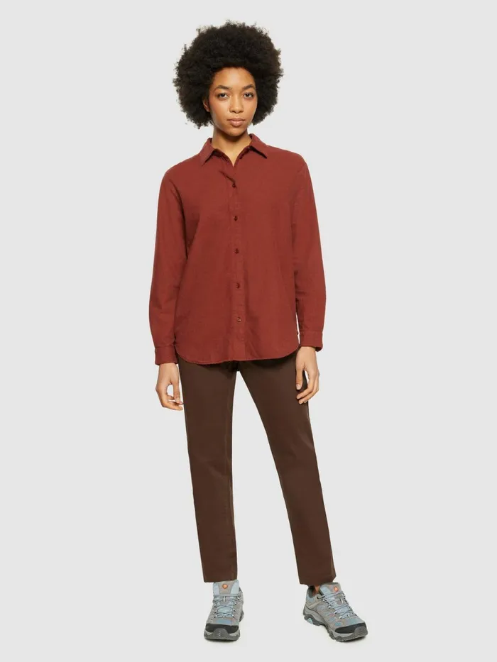 KnowledgeCotton Apparel Shirts Organic Cotton Flannel Shirt GOTS Fired Brick 8211 Women KnowledgeCotton Apparel Shirts Organic Cotton Flannel Shirt GOTS Fired Brick 8211 Women