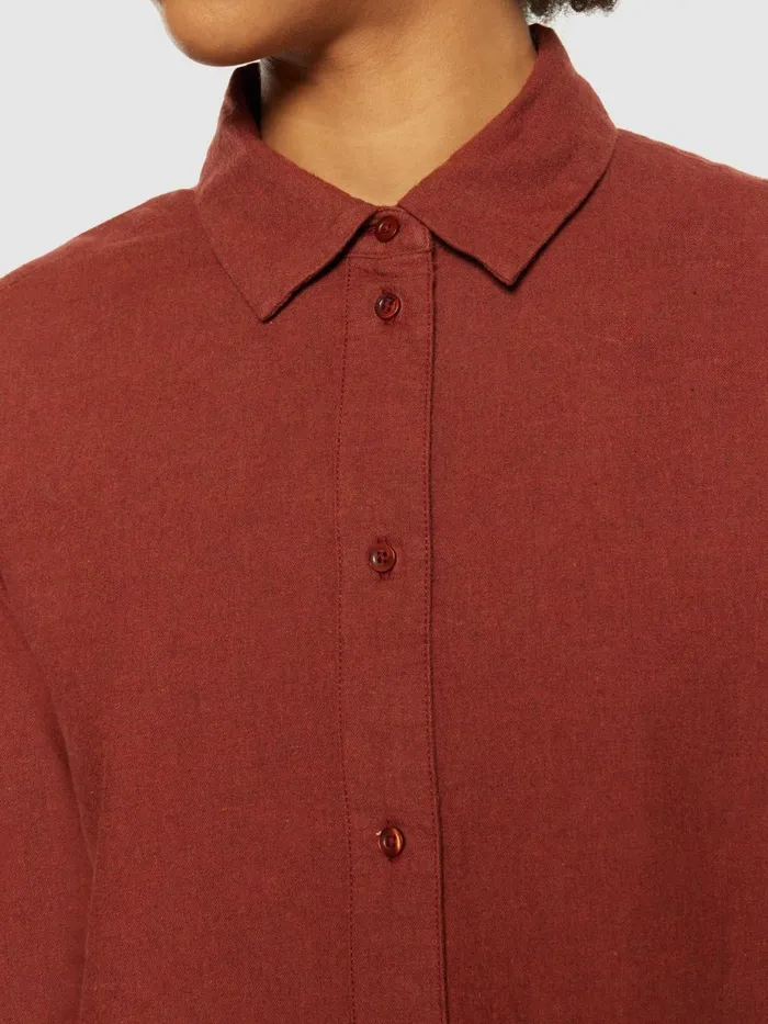 KnowledgeCotton Apparel Shirts Organic Cotton Flannel Shirt GOTS Fired Brick 8211 Women KnowledgeCotton Apparel Shirts Organic Cotton Flannel Shirt GOTS Fired Brick 8211 Women