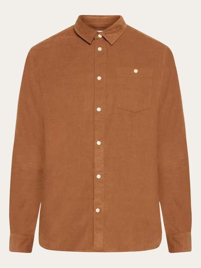 KnowledgeCotton Apparel Shirts Regular Fit Corduroy Shirt Dachshund 8211 Men