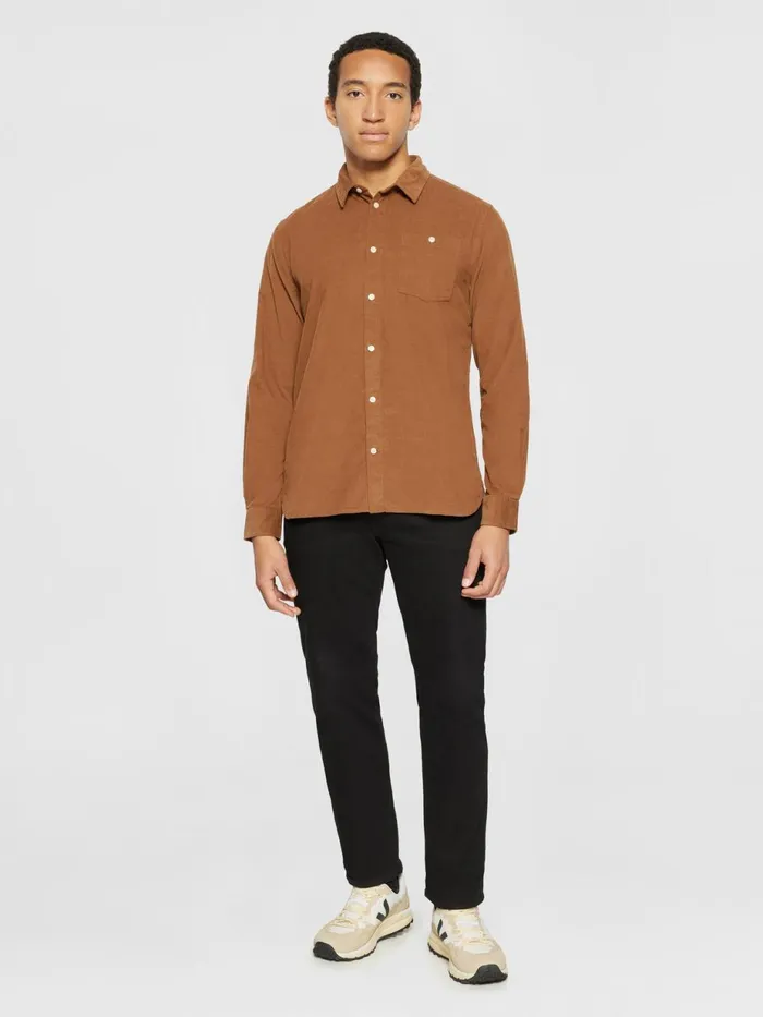 KnowledgeCotton Apparel Shirts Regular Fit Corduroy Shirt Dachshund 8211 Men