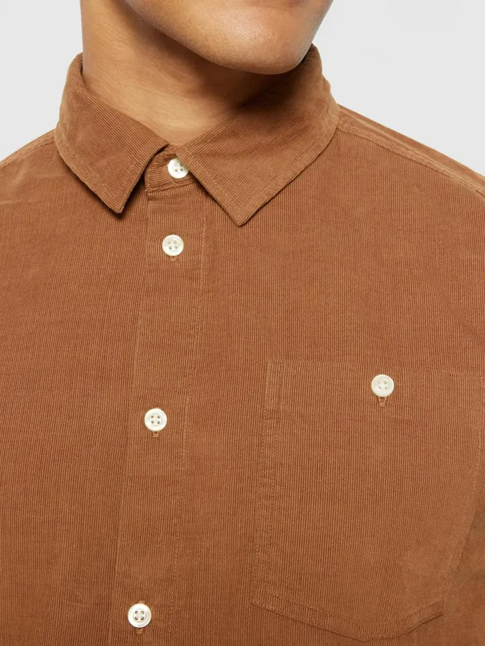 KnowledgeCotton Apparel Shirts Regular Fit Corduroy Shirt Dachshund 8211 Men