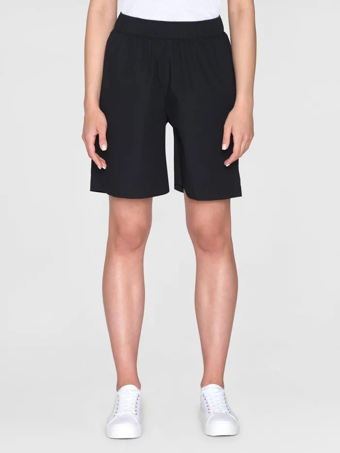 KnowledgeCotton Apparel Shorts Poplin Bermuda Shorts Black Jet 8211 Women KnowledgeCotton Apparel Shorts Poplin Bermuda Shorts Black Jet 8211 Women