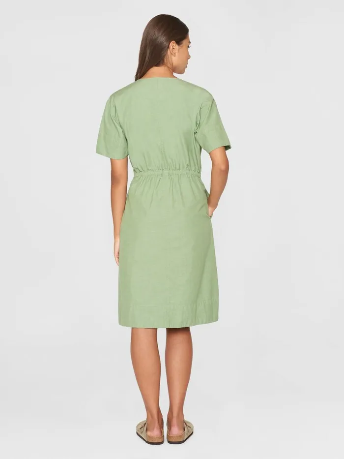 KnowledgeCotton Apparel Skirts And Dresses Vneck Slub Yarn Short Sleeve Midi Dress Gotsvegan 8211 Women KnowledgeCotton Apparel Skirts And Dresses Vneck Slub Yarn Short Sleeve Midi Dress Gotsvegan 8211 Women