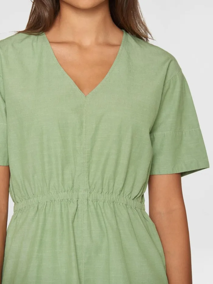 KnowledgeCotton Apparel Skirts And Dresses Vneck Slub Yarn Short Sleeve Midi Dress Gotsvegan 8211 Women KnowledgeCotton Apparel Skirts And Dresses Vneck Slub Yarn Short Sleeve Midi Dress Gotsvegan 8211 Women