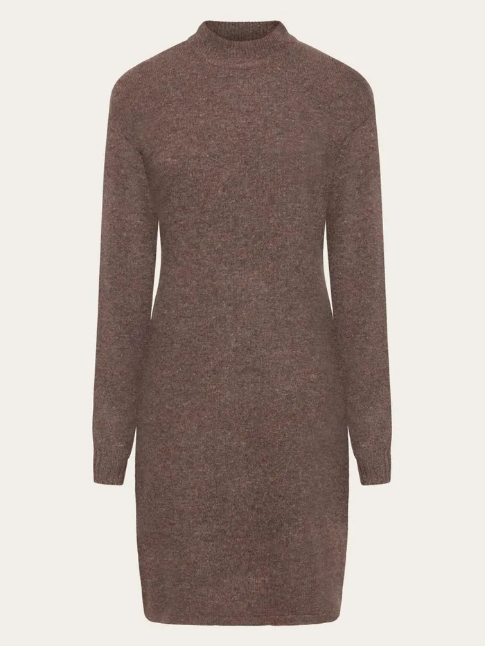 KnowledgeCotton Apparel Skirts And Dresses Wool Crew Neck Mid Length Dress Demitasse brown 8211 Women KnowledgeCotton Apparel Skirts And Dresses Wool Crew Neck Mid Length Dress Demitasse brown 8211 Women