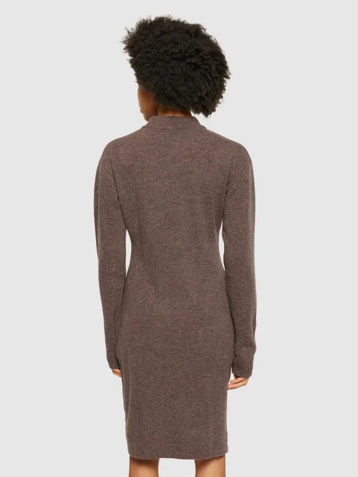 KnowledgeCotton Apparel Skirts And Dresses Wool Crew Neck Mid Length Dress Demitasse brown 8211 Women KnowledgeCotton Apparel Skirts And Dresses Wool Crew Neck Mid Length Dress Demitasse brown 8211 Women